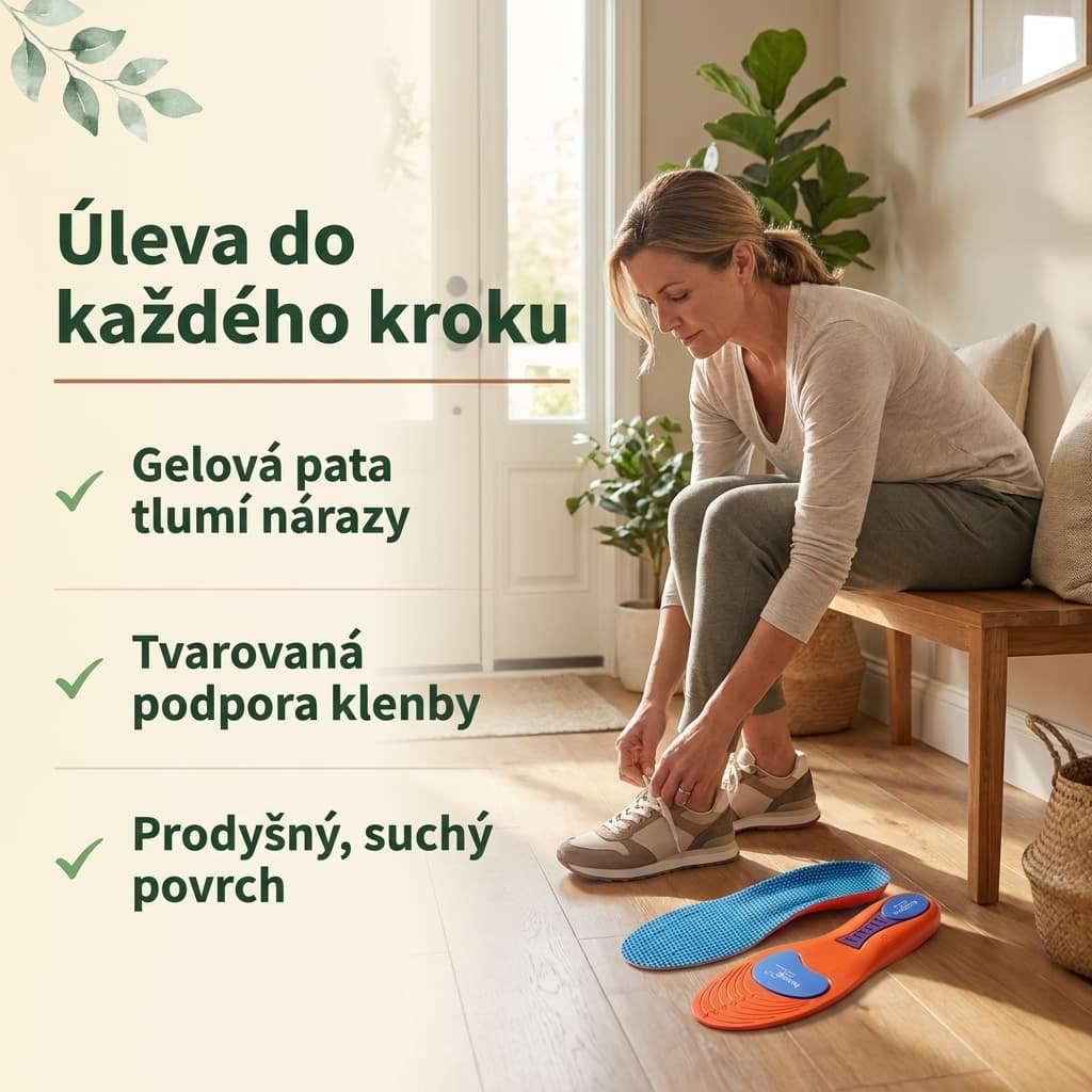 Gelové vložky do bot s gelovou patou a podporou klenby